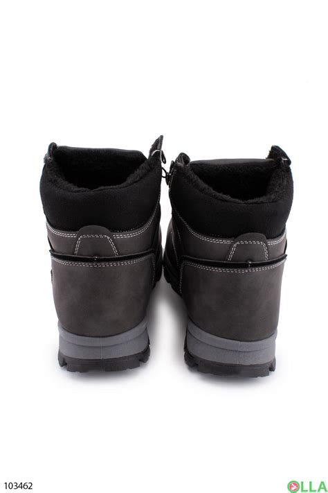 Мужские серые ботинки на шнуровке И-J768-3 - купить недорого в интернет ...