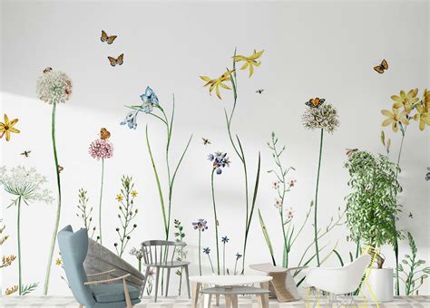 Vibrant Butterfly Garden Mural Natures Art Decorsafari