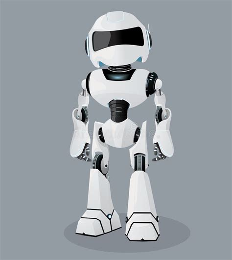 Vector Realistic Illustration of the White Robot. Vector Robot. Stock ...