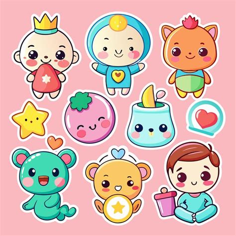 Premium Vector Cute Baby Stickers