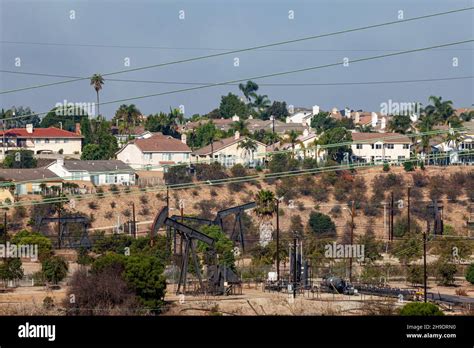 Inglewood Oil Field Baldwin Hills Los Angeles California Usa Stock