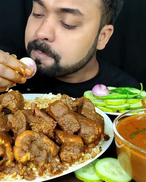 Huge Spicy Mutton Liver Curry Mutton Heart Curry Dum Aloo Salad