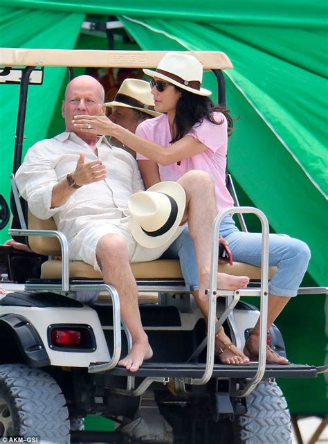 Bruce Willis Gets Close To Bikini Babe While Shooting Commercial In