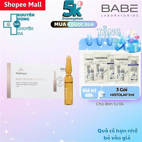 Huyết thanh tái tạo trẻ hóa da BABE Ampoules Multi Defense Age Rescue ống lẻ ml Shopee Việt Nam
