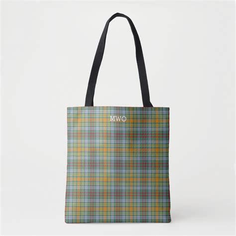 Obrien Clan Tartan Colorful Plaid Monogram Tote Bag Zazzle