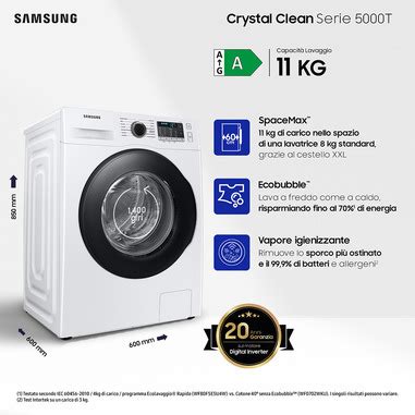 Samsung WW11BGA046AT Lavatrice Caricamento Frontale 11 Kg 1400 Giri Min