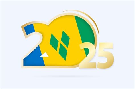 Premium Vector | Year 2025 with Saint Vincent and the Grenadines Flag