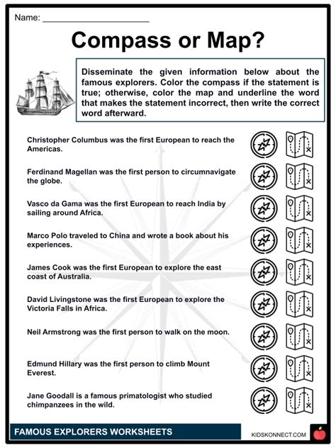 Famous Explorers Worksheets History Pioneers Impact