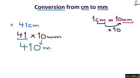 Conversion Of Centimeter To Millimeter Math Lecture Sabaqpk Youtube