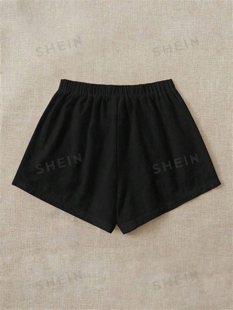 Shein Ezwear Tie Waist Slant Pocket Shorts Shein Usa