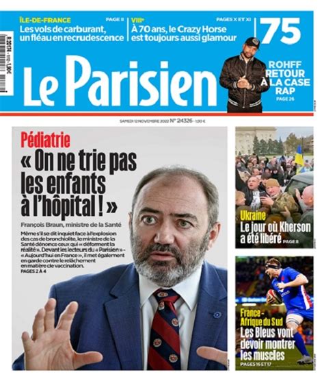 Le Parisien Du Samedi Novembre T L Charger Des Magazines