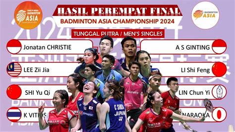 Hasil Perempat Final Badminton Asia Championship 2024 Hari Ini Jojo