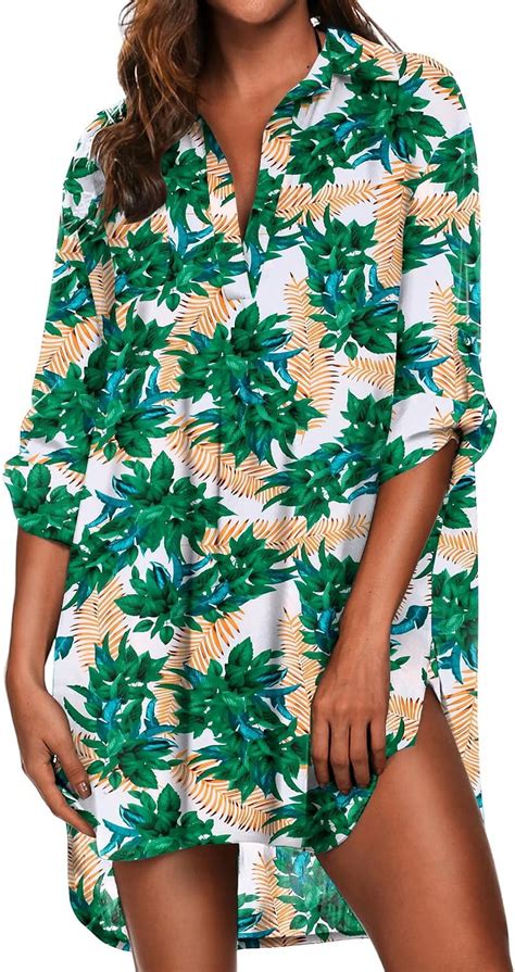 Women S Swimsuit Beach Cover Up Shirt Bikini Beachwear Bathing Suit Beach Dress Walmart