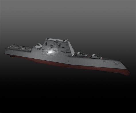 Zumwalt Class Destroyer - 3D Model by ennuishao