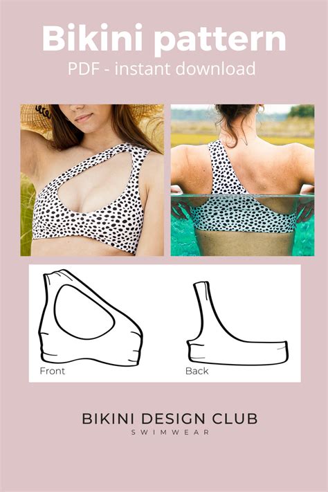 Reversible Asymmetric Bikini Top Sizes Xs To Xl Instant Pdf