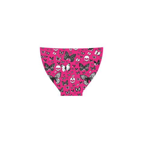 Skulls Butterflies On Pink Custom Bikini Swimsuit Id D