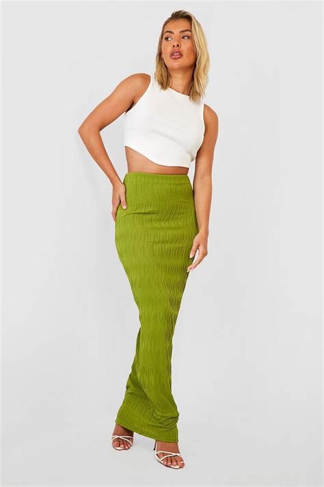 Textured Ripple Rib Tube Maxi Skirt Boohoo Usa