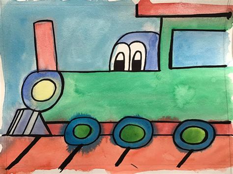 Cartoon Train Drawing. : r/artwork