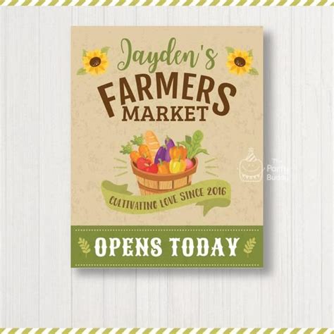 Farmers Market Party Welcome Sign Personalized Decoration Etsy