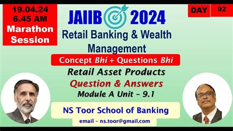 Jaiib Retail Banking Module A Chap Marathon Concepts And Question