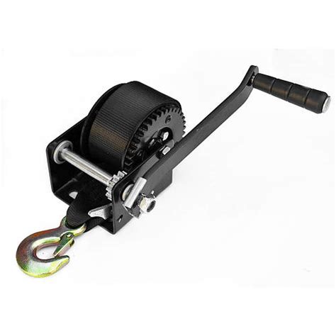 Лебедка руная для прицепа с лентой и крюком 800lbs черная 702019/87923 ...