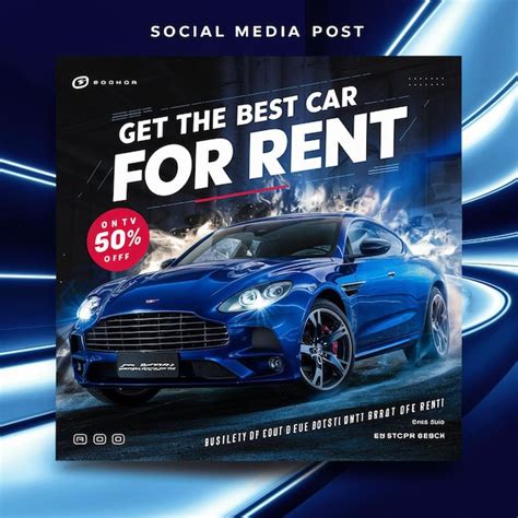 Premium PSD | A car with the title get the best car for rent