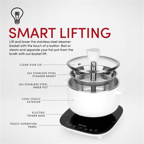 Aroma Auto Lifting Electric Hot Pot And Multi Function Cooker Weee
