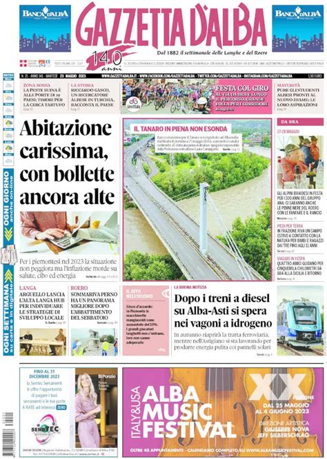 La copertina di Gazzetta dAlba in edicola martedì 23 maggio