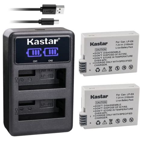 Kastar Battery Lcd Dual Charger For Canon Lp E Lc E Canon Eos Rebel