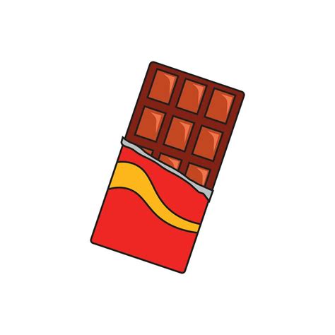 Kids drawing Cartoon Vector illustration chocolate bar icon Isolated on ...