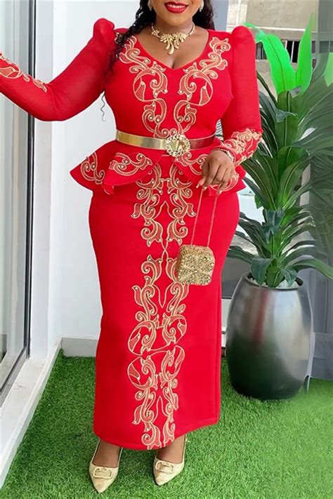 Wholesale Formal Hot Drilling V Neck Hubble Bubble Sleeve Ruffled Trim Slim Fit Plus Size Party