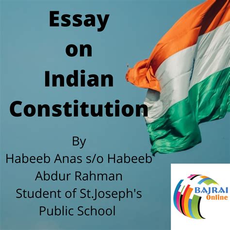 Essay On Indian Constitution Bajrai Online Solutions