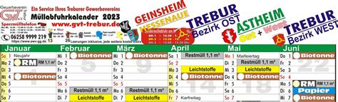 GVT-Müllabfuhrkalender 2023 - Gewerbeverein Trebur