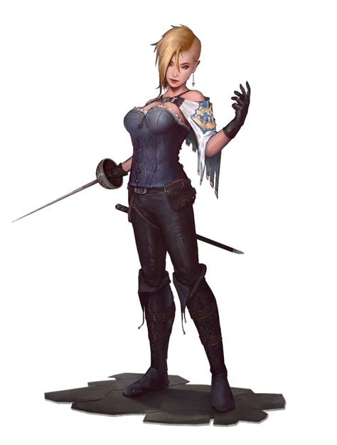 Female Human Swashbuckler Pathfinder PFRPG DND D D 3 5 5th Ed D20