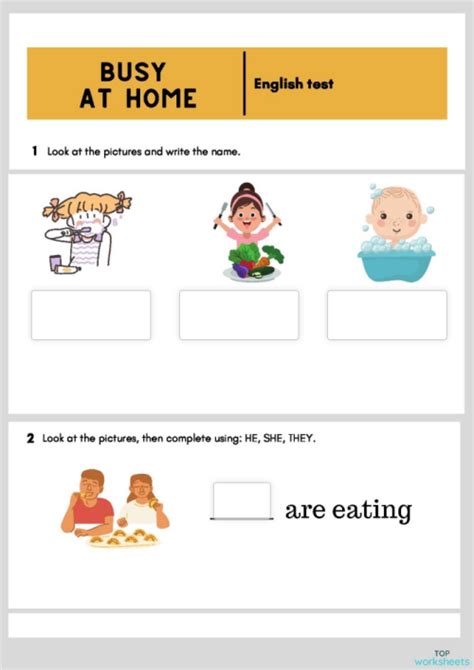 Busy At Home Interactive Worksheet Topworksheets