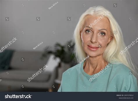 Portrait Elegant Mature Woman Home Space Stock Photo Shutterstock