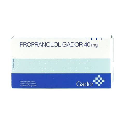 Propranolol Gador 40 Mg Caja De 50 Comprimidos