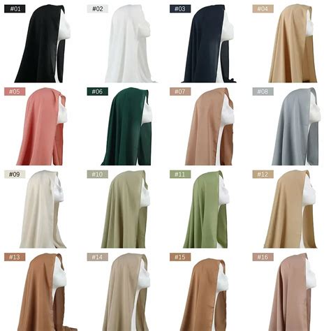 Femmes Musulmanes Non Transparent Satin Mousseline De Soie Hijab Wrap