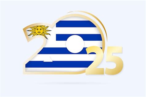 Premium Vector | Year 2025 with Uruguay Flag pattern