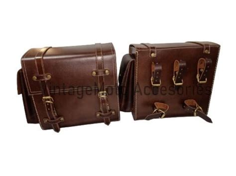 Brown Color Pure Leather Saddle Bag Fit For Royal Enfield Meteor 350cc