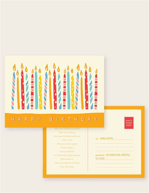 Birthday Postcard Template in Word, Pages, Illustrator, PSD, Publisher ...