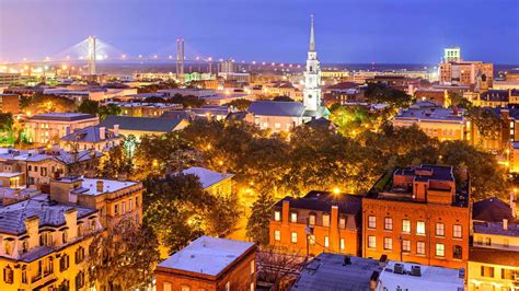 Savannah Skyline Wallpaper Savannah Georgia Skyline Stock Photo & More