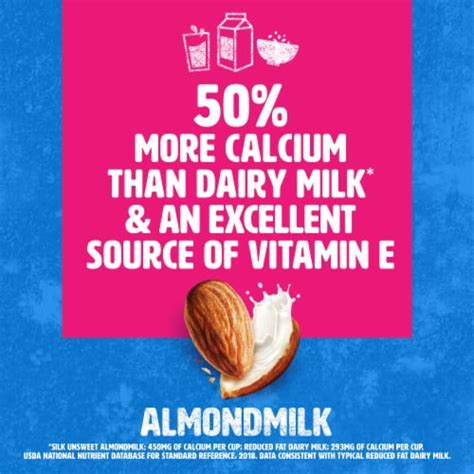 Silk Dairy Free Unsweeted Original Almond Milk Half Gallon 12 Gal