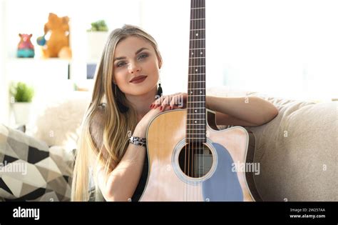 Female Guitar Player Musical Performer Portrait Stock Photo Alamy