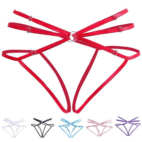 Elainilye Fashion Womens Bikini Underwear Sexy Thong Panties Sexy Lacy Underpants With Buttons