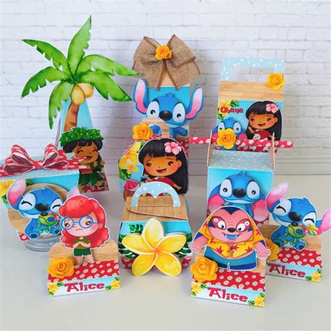 Kit Festa Lilo E Stitch - Kit Festa Lilo e Stitch Completo 8 Modelos Caixas Personalizaveis