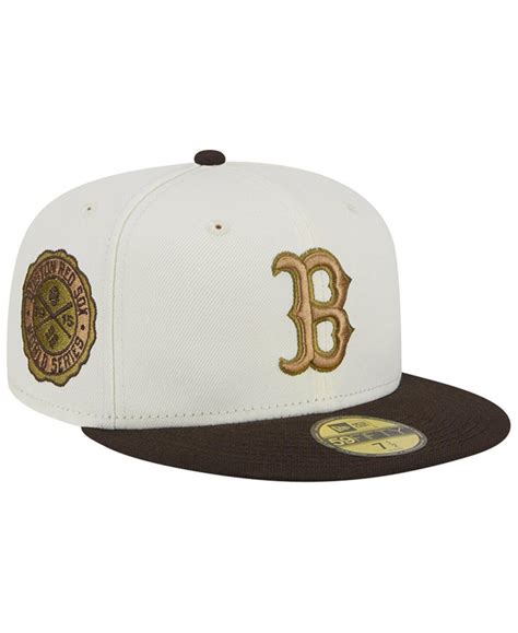 Купить Шапки Мужская белая, коричневая приталенная кепка Boston Red Sox ...