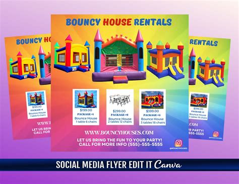 Bounce House Flyer Template Etsy