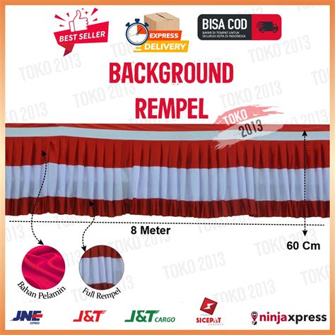 bendera background rempel premium panjang  meter lazada indonesia