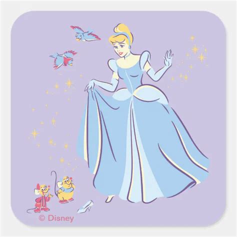 Cinderella Bibbidi Bobbidi Boo Square Sticker Zazzle